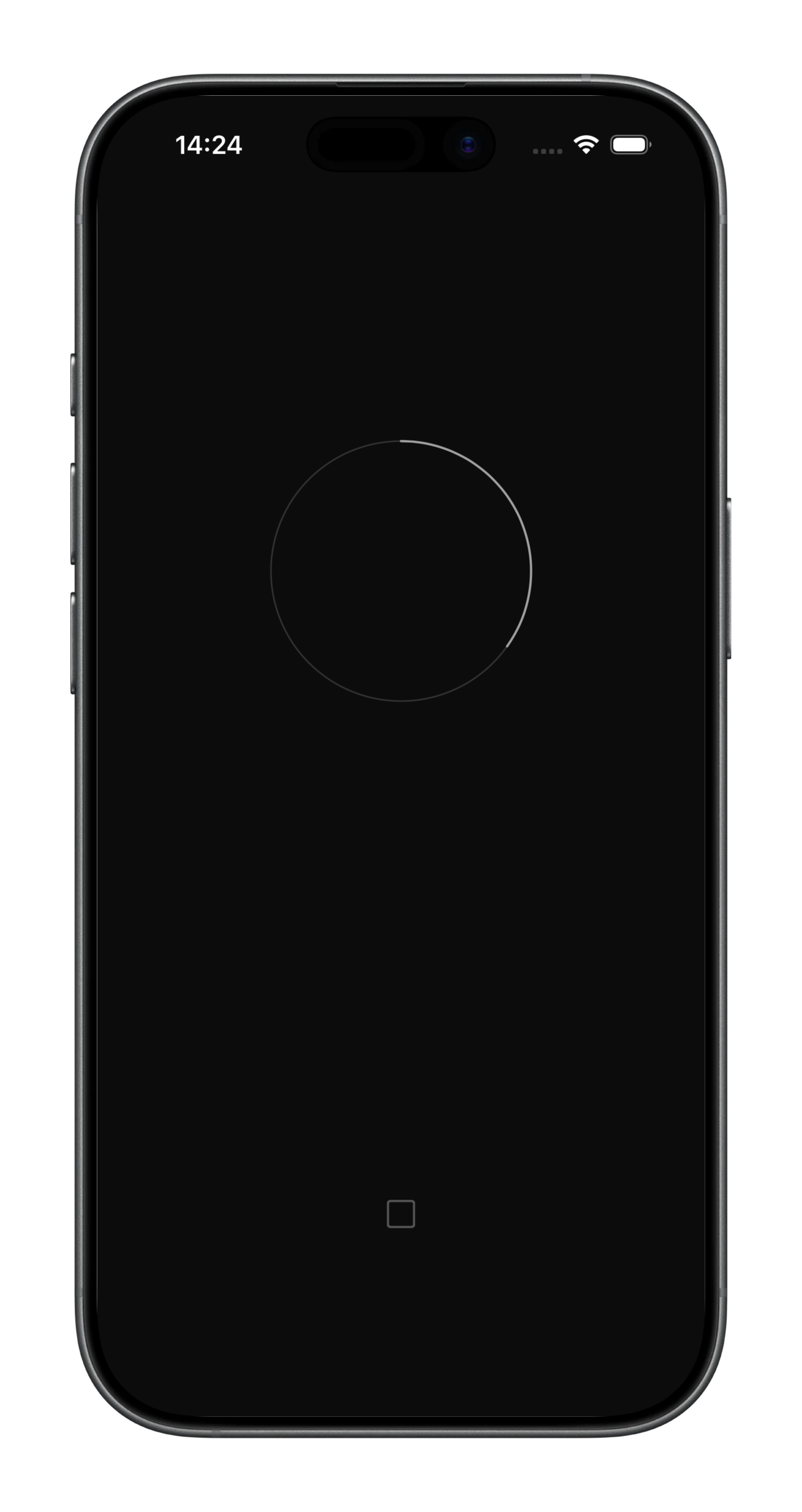 One Bell — session in progress, just the ring and a stop button